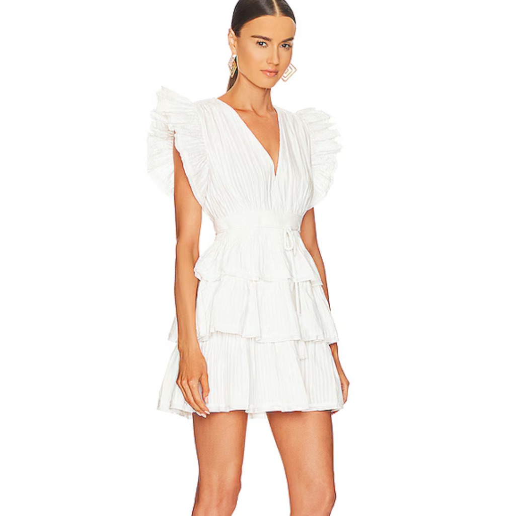Ulla Johnson White Ruffle Camilla Dress
